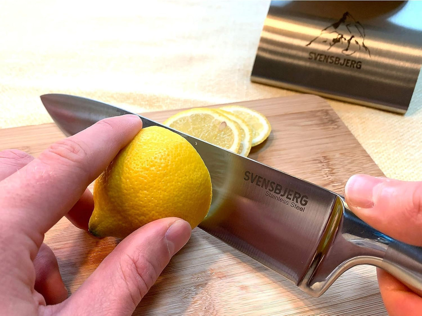 Modern-Silver Chef Kitchen Knife Set with Block, Chef Knife Set for Cooking, Knife Set for Kitchen, Stainless Steel, Sharp, German Brand | SB-KS101-MB101