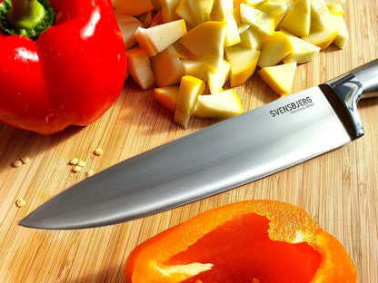 Modern-Silver Chef Kitchen Knife Set with Block, Chef Knife Set for Cooking, Knife Set for Kitchen, Stainless Steel, Sharp, German Brand | SB-KS101-MB101