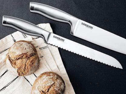 Modern-Silver Chef Kitchen Knife Set with Block, Chef Knife Set for Cooking, Knife Set for Kitchen, Stainless Steel, Sharp, German Brand | SB-KS101-MB101