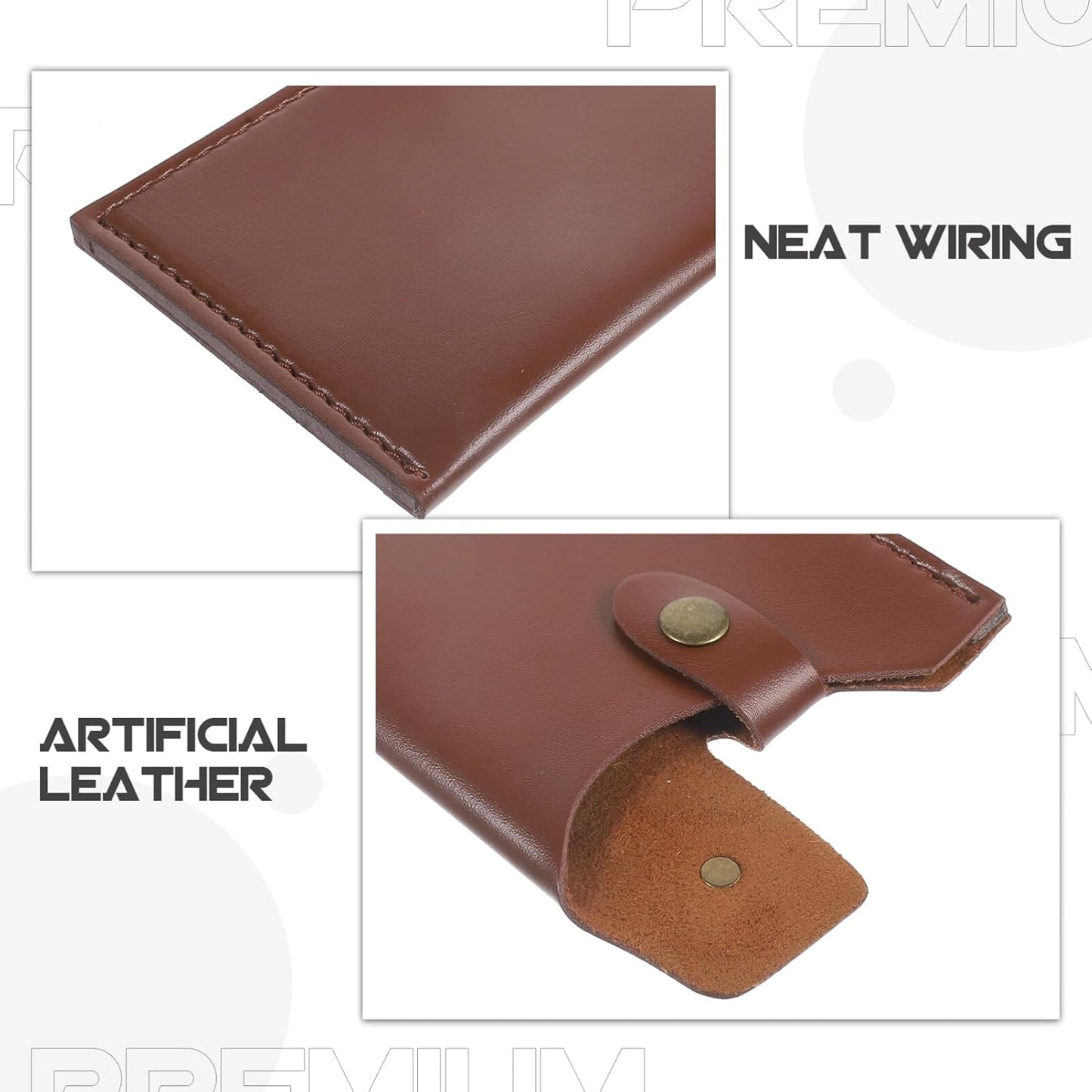 Artificial Leather Kitchen Knife Cover Protective Case for Chef and Meat Cleavers Compact Knife Protector with Stylish Design 9.76X4.72In