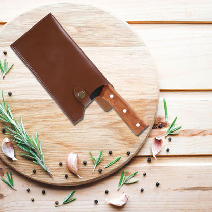 Artificial Leather Kitchen Knife Cover Protective Case for Chef and Meat Cleavers Compact Knife Protector with Stylish Design 9.76X4.72In