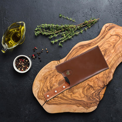 Artificial Leather Kitchen Knife Cover Protective Case for Chef and Meat Cleavers Compact Knife Protector with Stylish Design 9.76X4.72In