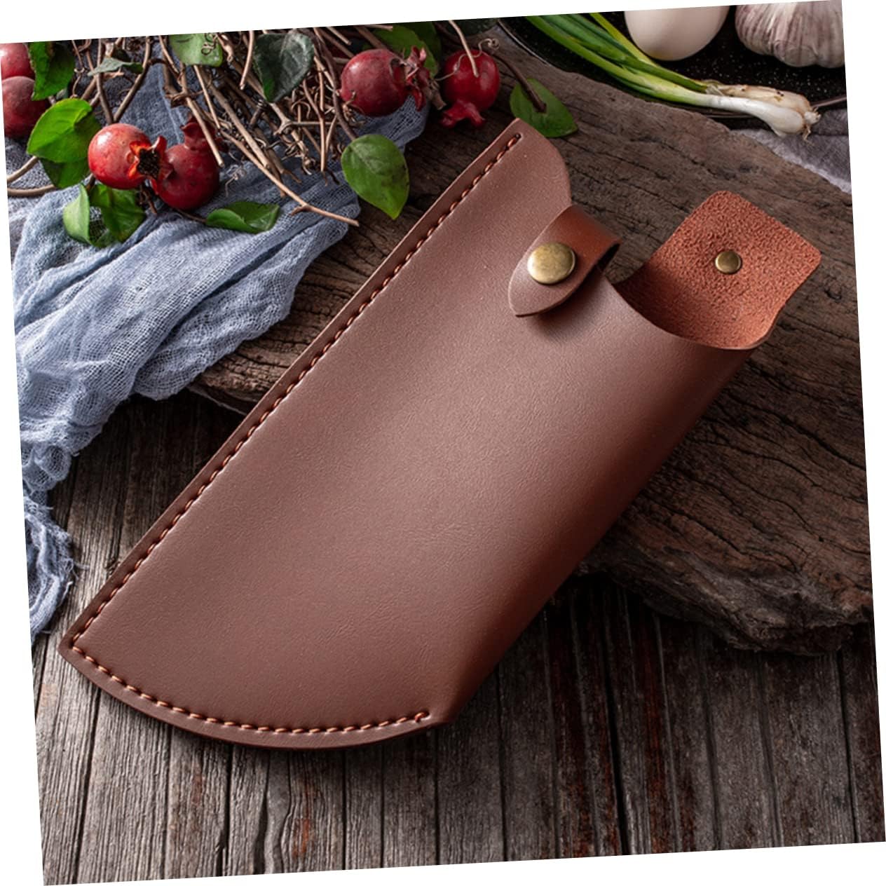 Artificial Leather Kitchen Knife Cover Protective Case for Chef and Meat Cleavers Compact Knife Protector with Stylish Design 9.76X4.72In