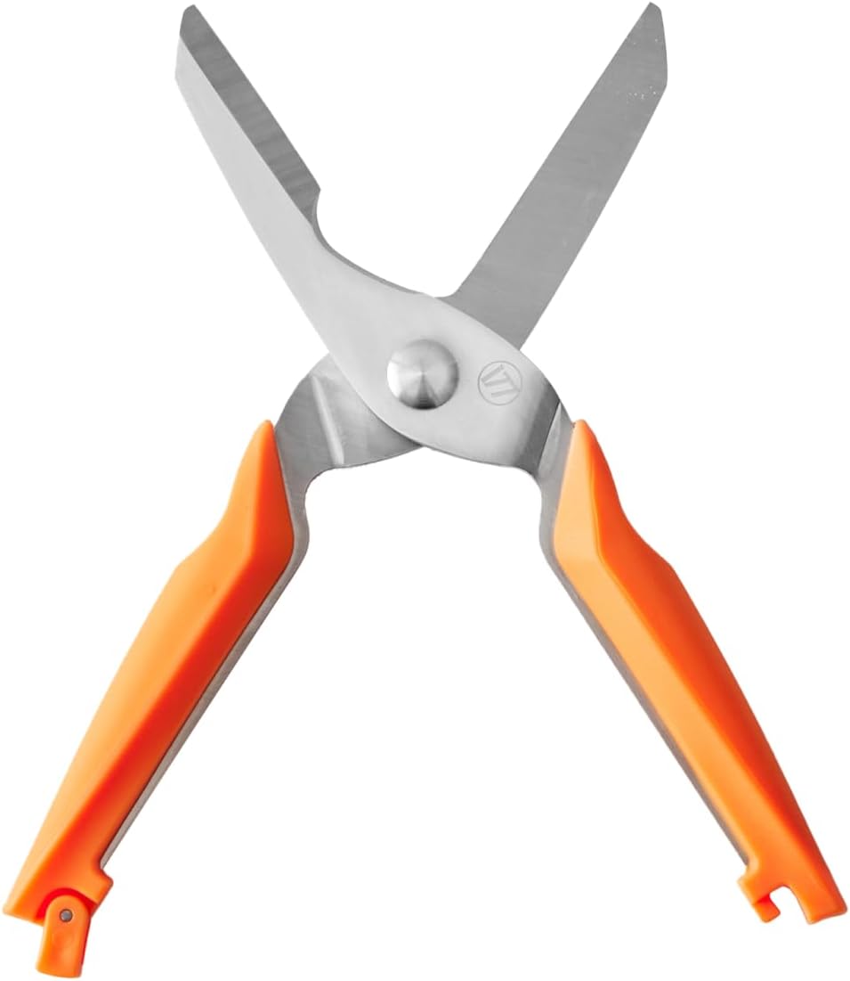 Milk Street Kitchen Shears, 3" German Steel Blade, Bone Notch, Spring-Loaded, Orange Handles, for Poultry, Fish, and More