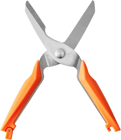 Milk Street Kitchen Shears, 3" German Steel Blade, Bone Notch, Spring-Loaded, Orange Handles, for Poultry, Fish, and More