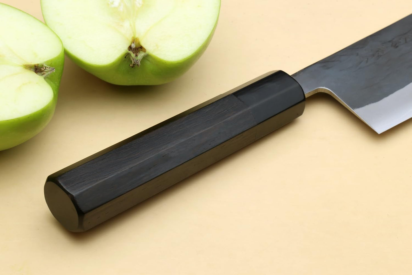 Yoshihiro Kurouchi Black-Forged Blue Steel Stainless Clad Japanese Nakiri Chef Knife (165mm) & Saya