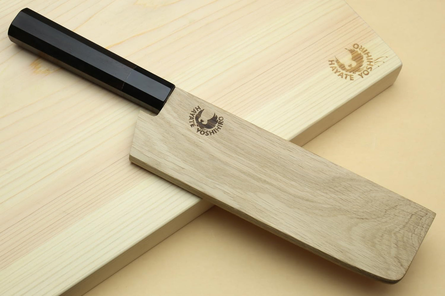Yoshihiro Kurouchi Black-Forged Blue Steel Stainless Clad Japanese Nakiri Chef Knife (165mm) & Saya