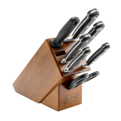 Commercial-Grade 7 Piece Knife Set with Wooden Block