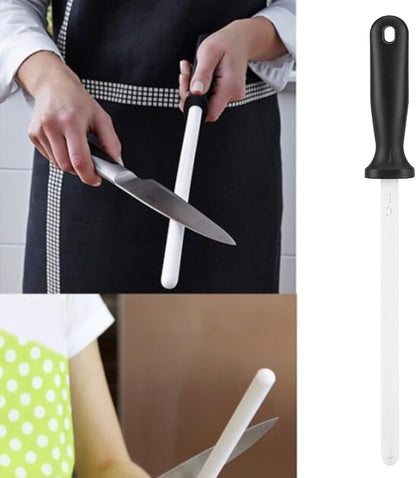 Knife Sharpening Steel, 8inch Professional Ceramic Knife Sharpening Rod, Knife Blade Sharpener Honer Knife Rod Sharpener for Kitchen Knife Scissors