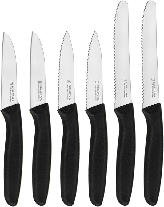 Paring Knife Set,6Pieces,Kitchen Knives For Veg.&Fruit,Black | Ultra Sharp Kitchen Knife,Paring Knives for Home Essentials,Cutting & Peeling Knives,PP Ergonomic Handle