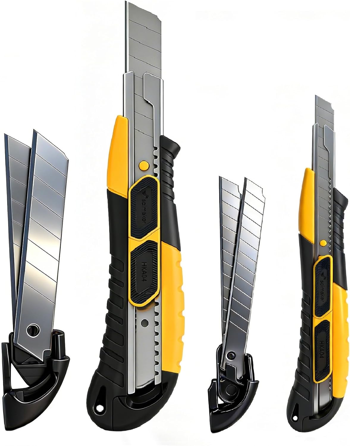 Dual-Mode Box Cutter Retractable for Warehouse,Locking Professional Work Knife, Auto-Retract Box Knife,18mm Heavy Duty Utility Knife with Metal Rail,Spare Blade Storage.1 Knife+10 Blades