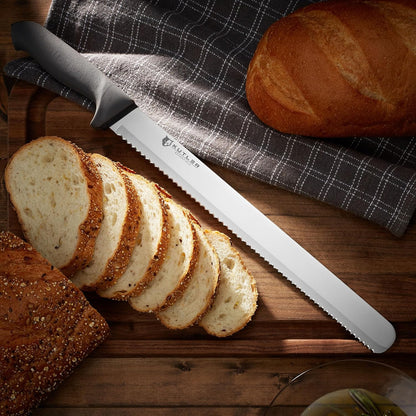 KUTLER Professional 8-Inch Bread Knife and Cake Slicer with Serrated Edge - Ultra-Sharp Stainless Steel Cutlery