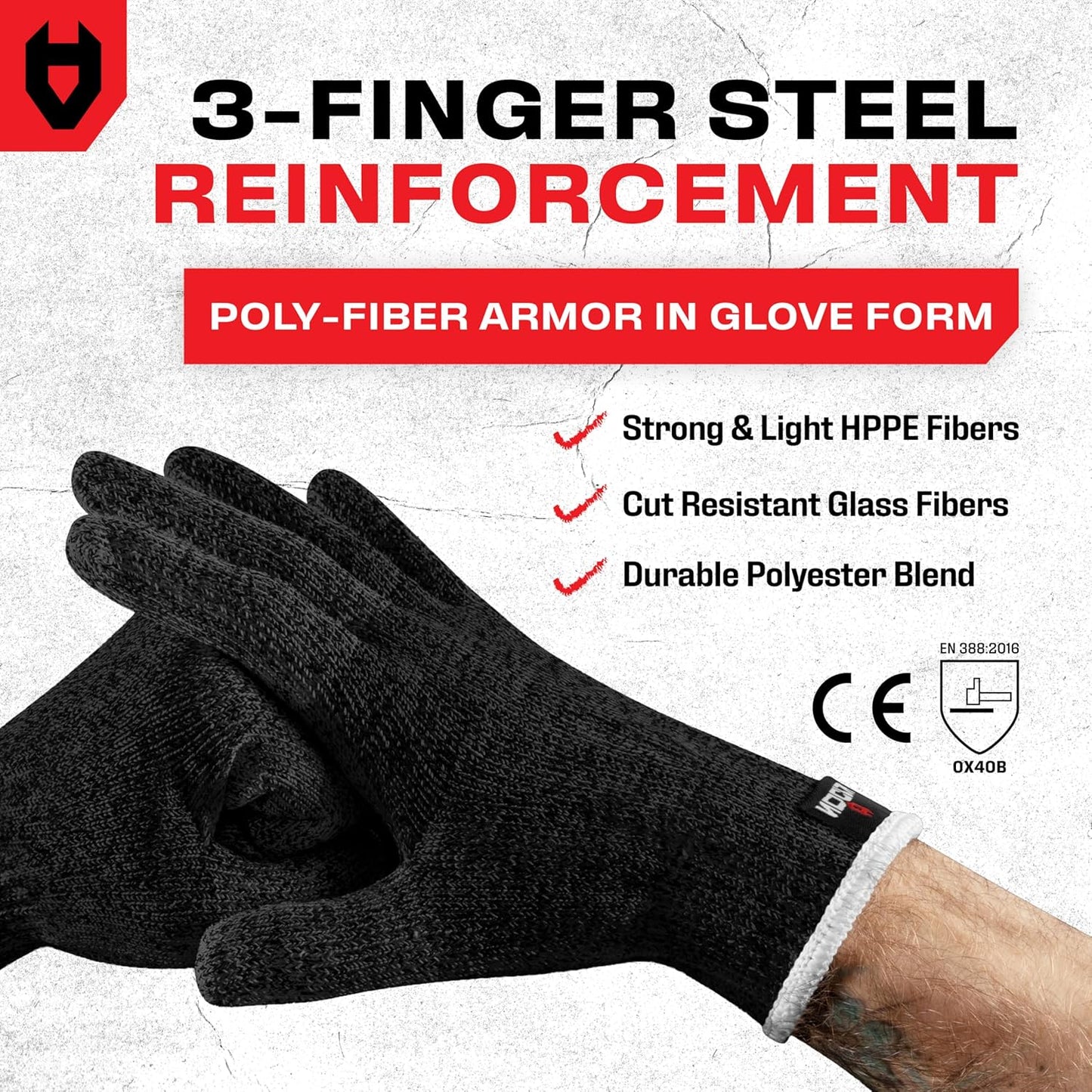 NoCry Premium Cut Resistant Gloves Food Grade — 100% Food Safe — Level 5 Meat Cutting Glove for Chefs & Butchers — Perfect Mandoline Glove or Oyster Shucking Gloves with Superior Comfort & Dexterity