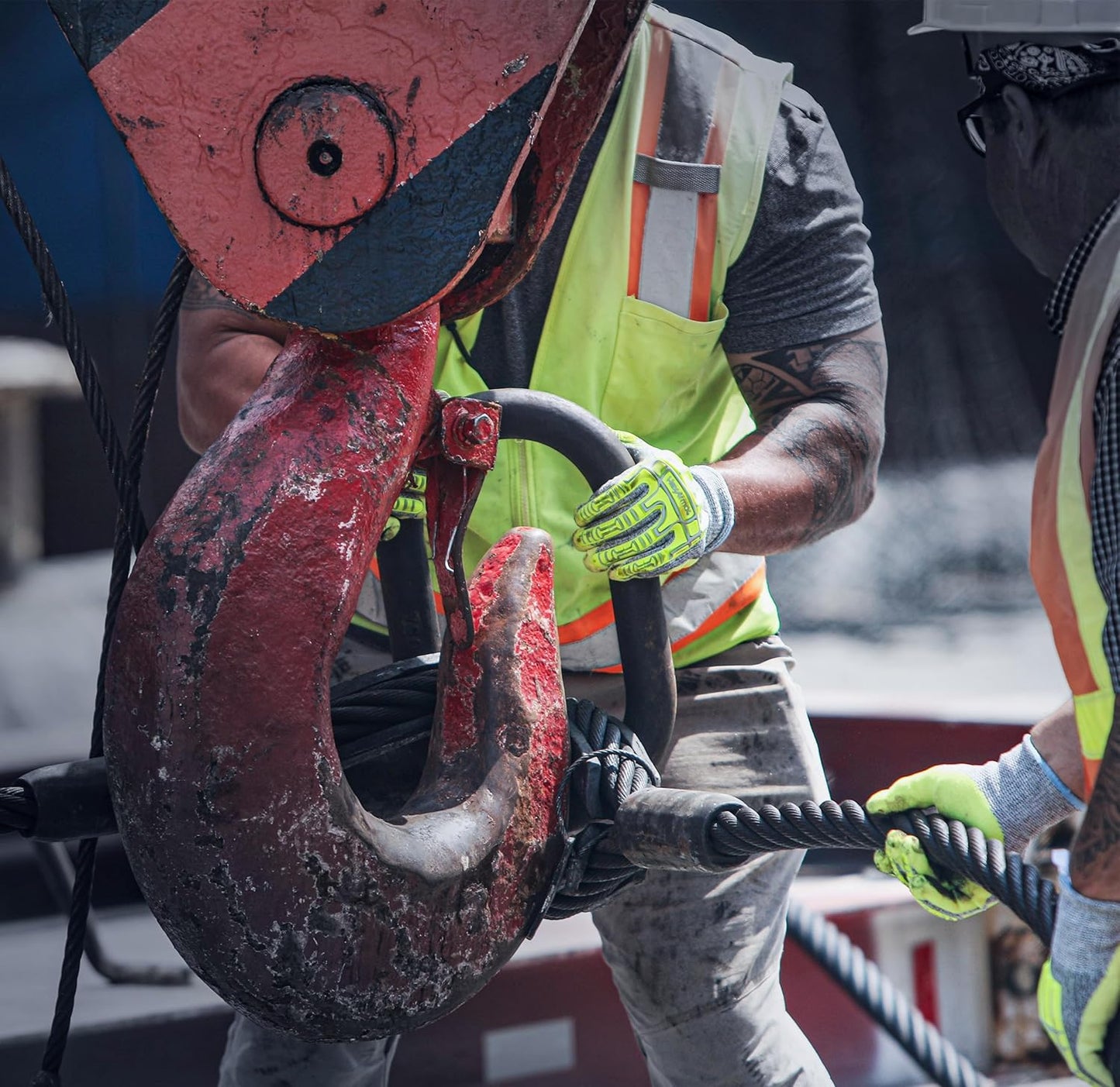 HexArmor Cut-Resistant Impact Protection PU Palm Work Gloves | Rig Lizard® Series 2095 | Large