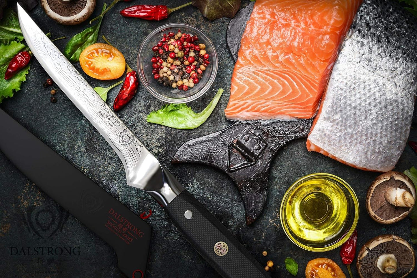 Dalstrong Shogun Series 12" Slicing & Carving Knife - Granton Edge Bundled with the Shogun Series 6" Boning Knife Gift Set- Japanese AUS-10V - BBQ Knife Bundle
