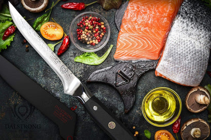 Dalstrong Shogun Series 12" Slicing & Carving Knife - Granton Edge Bundled with the Shogun Series 6" Boning Knife Gift Set- Japanese AUS-10V - BBQ Knife Bundle