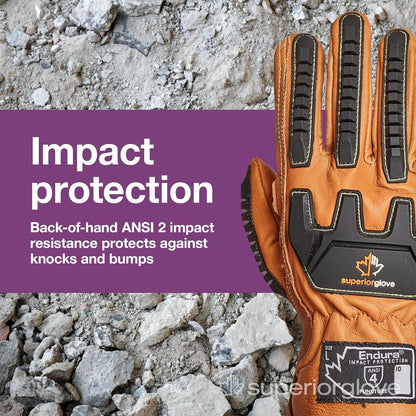 Superior Glove Endura Cut and Impact Resistant Leather Work Gloves – Insulated for Cold Winter Temperatures – 378KGTVB Large (Pack of 1 Pair)