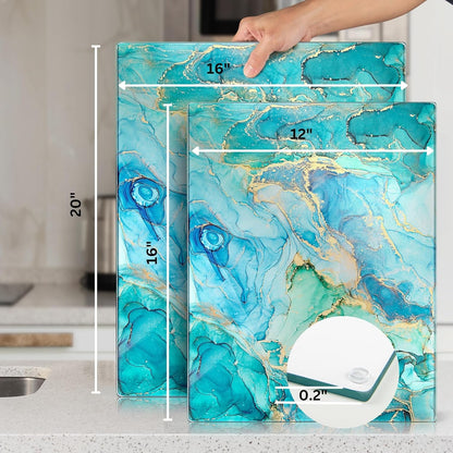 Kitchenville Glass Cutting Board 20”x16”: Tempered Glass Kitchen Counter Protector - Durable- Scratch-Resistant, Heat-Proof - Clear Design