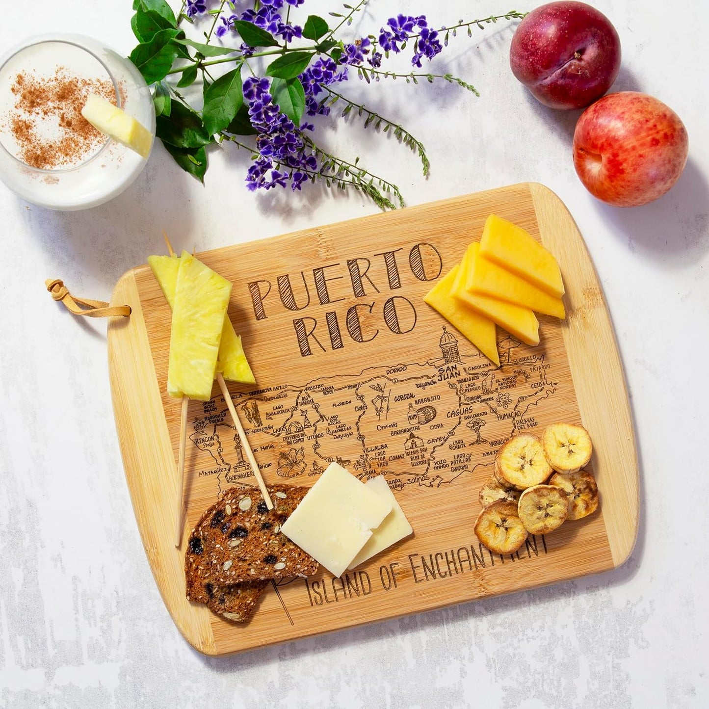 Totally Bamboo A Slice of Life New Jersey State Serving and Cutting Board, 11" x 8.75" - Colors A