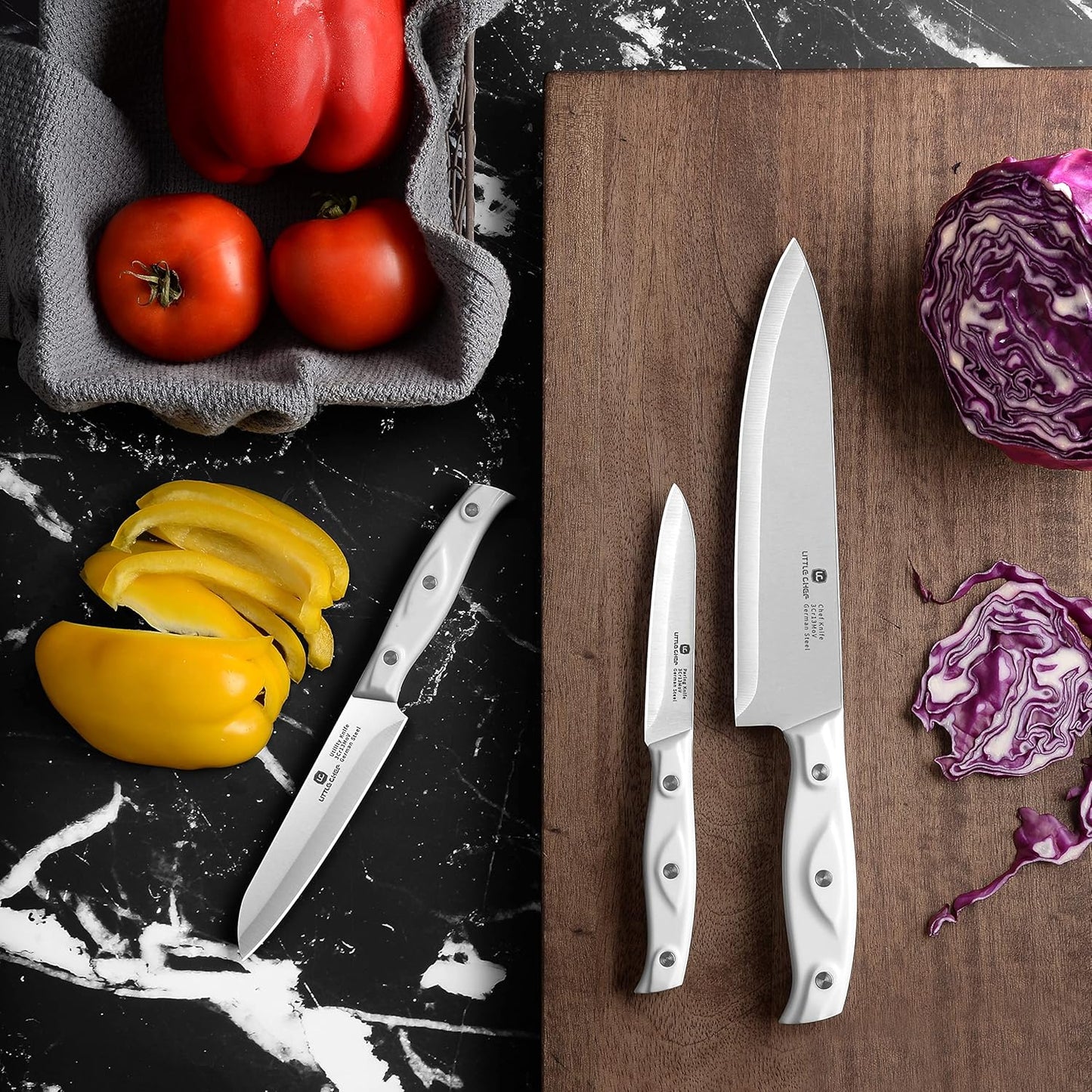 3PCS Chef Knife, Ultra Sharp Kitchen Knife, High Carbon Stainless Steel Chef knife set