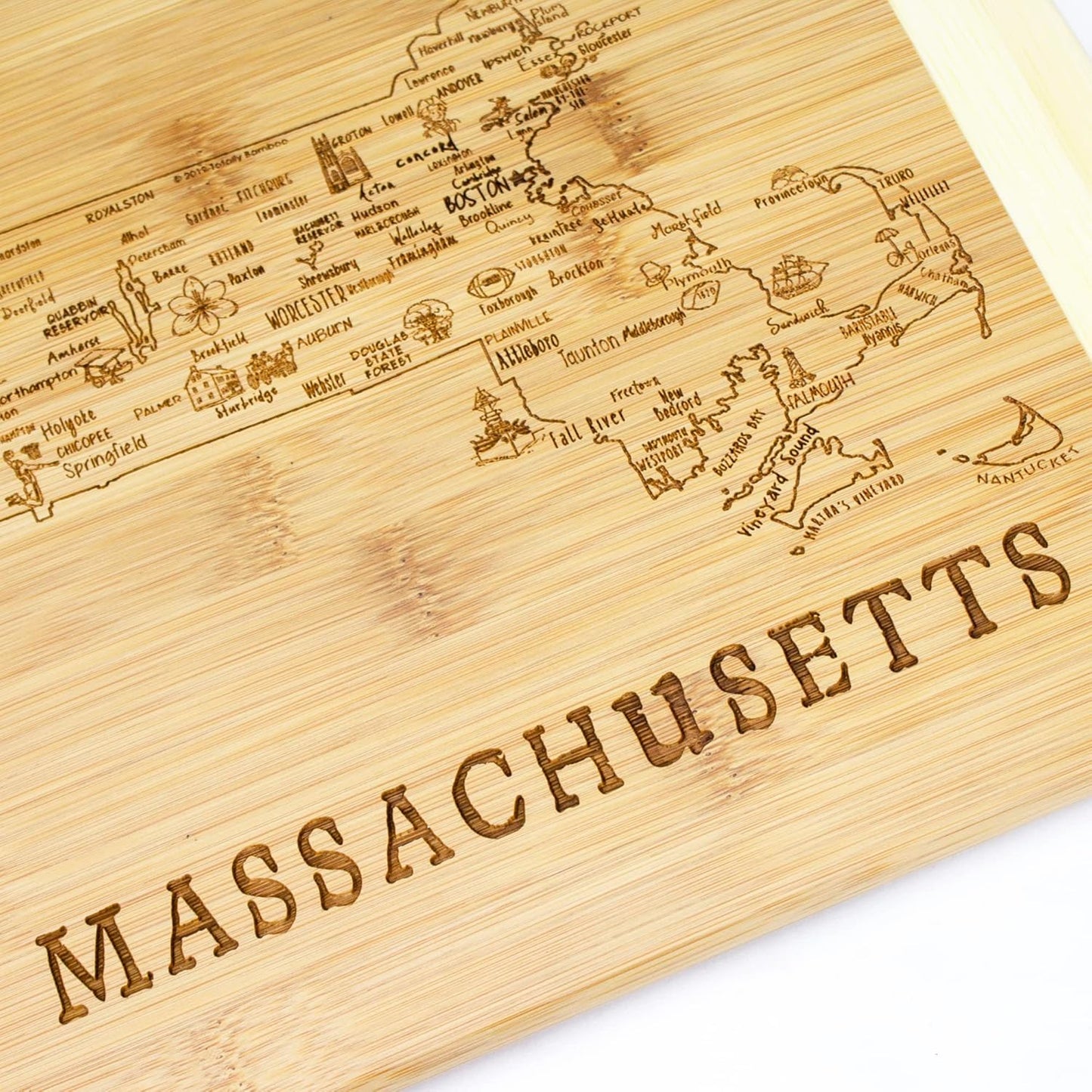 Totally Bamboo A Slice of Life New Jersey State Serving and Cutting Board, 11" x 8.75" - Colors A