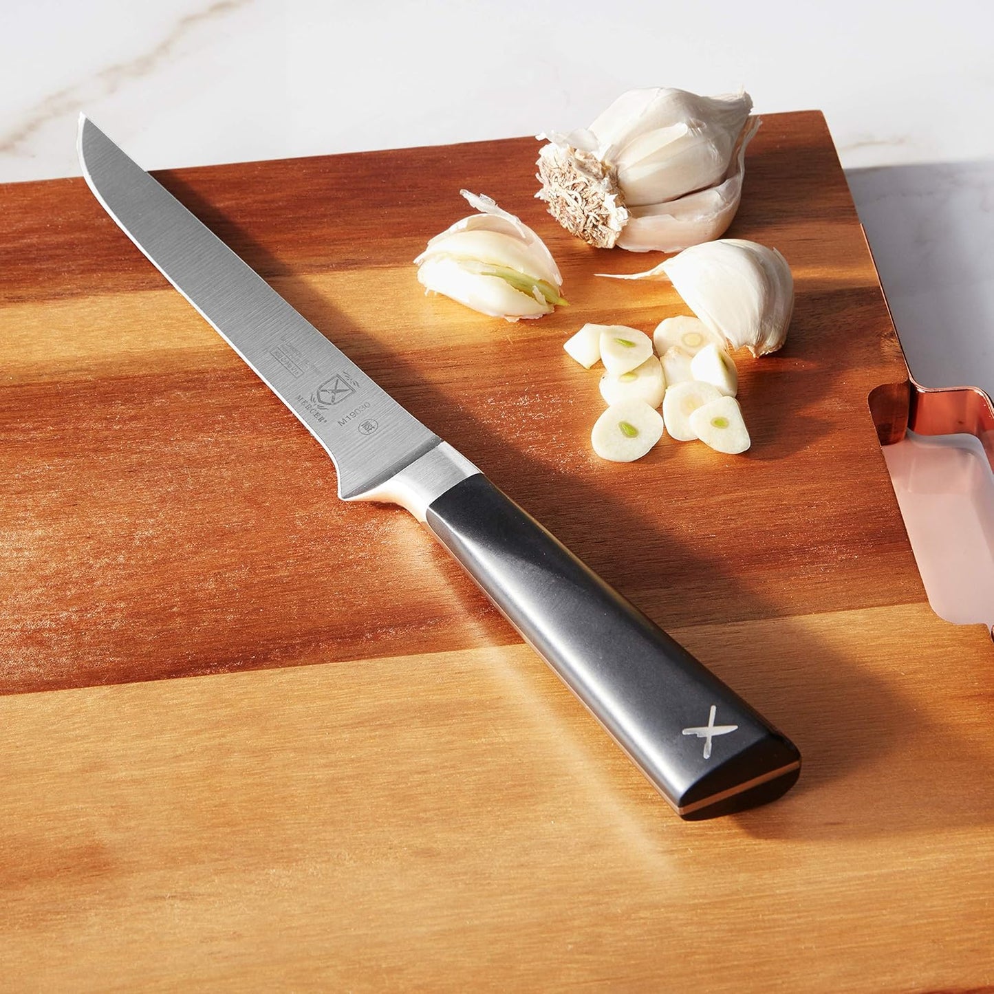 Mercer Culinary Züm Forged Utility Wavy Edge Knife, 6 Inch,Black