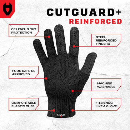 NoCry Premium Cut Resistant Gloves Food Grade — 100% Food Safe — Level 5 Meat Cutting Glove for Chefs & Butchers — Perfect Mandoline Glove or Oyster Shucking Gloves with Superior Comfort & Dexterity