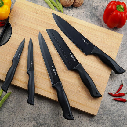 15-Piece Kitchen Knife Block Set with Built-in Sharpener, Upgraded Non-Stick Coating Blades, Ergonomic Handles, Dishwasher Safe, Cream