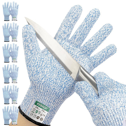 Kebada Cut Resistant Gloves, ANSI A2 Cutting Glove, PU Coated, Touchscreen, Multi-Purpose Model C2, 3 Pairs, Large