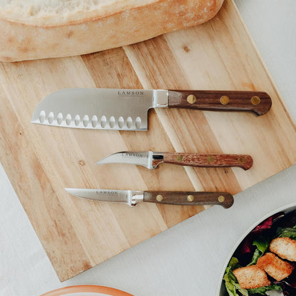 Lamson 5" Santoku Knife | Premier Forged Series | Hollow Edge (FIRE)