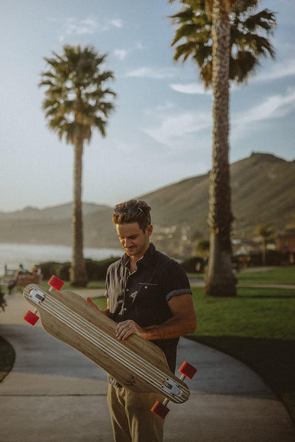 Magneto Longboards Bamboo Longboards for Cruising, Carving, Free-Style, Downhill and Dancing (Bamboo Drop & Fiberglass Through Longboard)
