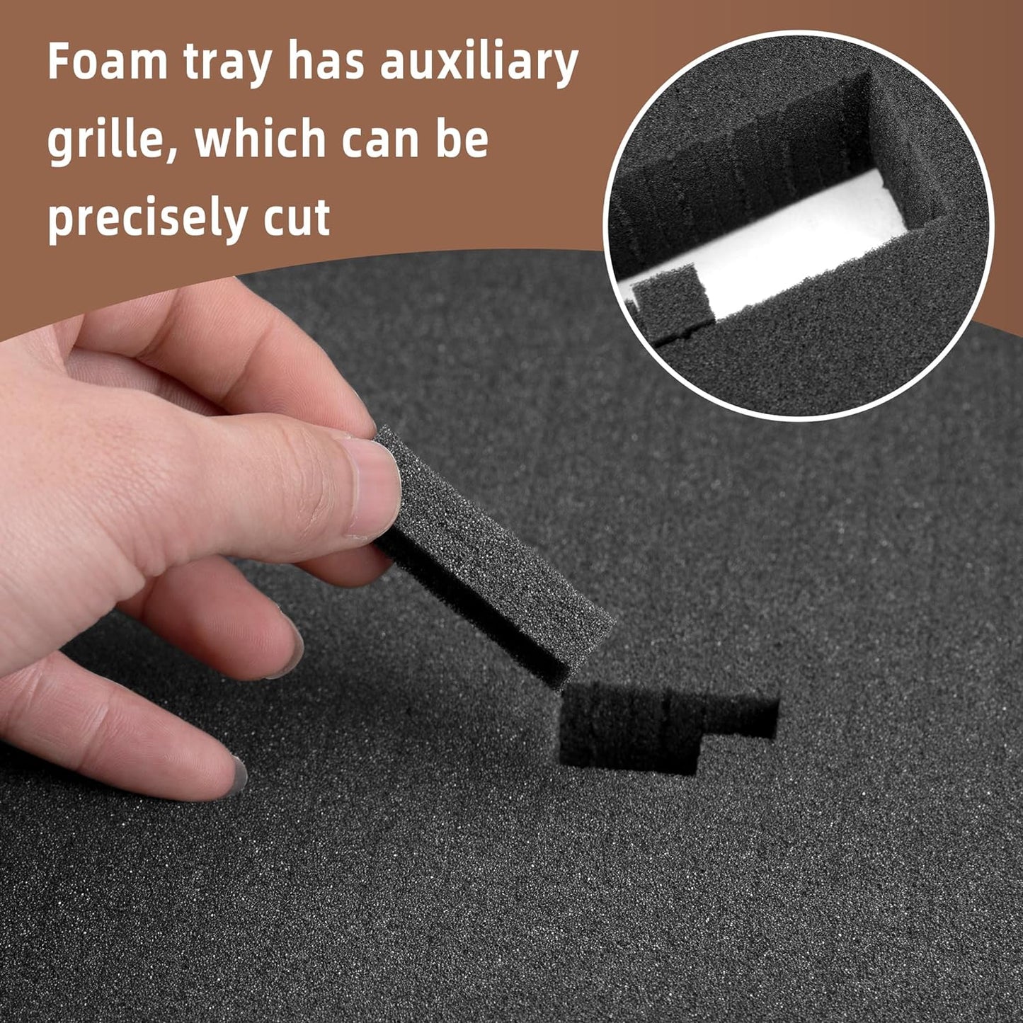 DECOHS 4 PCS Pick Apart Foam Insert- 2 Size Pick and Pluck Foam- Pluck Pre Cube Sheet Foams with Bottom Use for Board Game Box Cases Storage Drawer (Length 12 Inch)