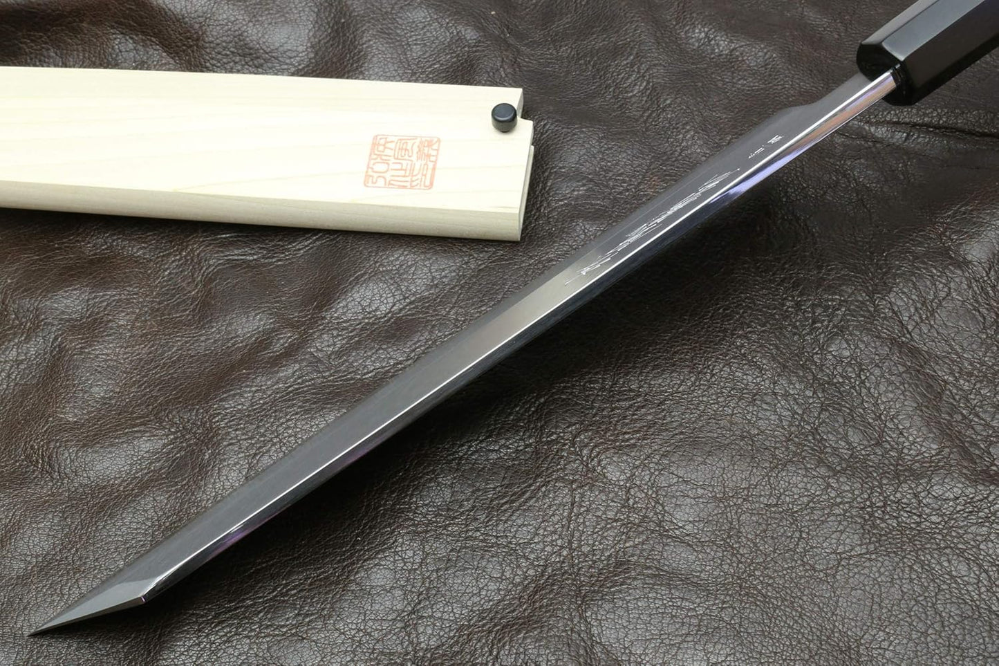 Yoshihiro Aonamiuchi Blue Steel #1 Kiritsuke Multipurpose Chef Knife (9.5" (240mm), Ebony Handle)