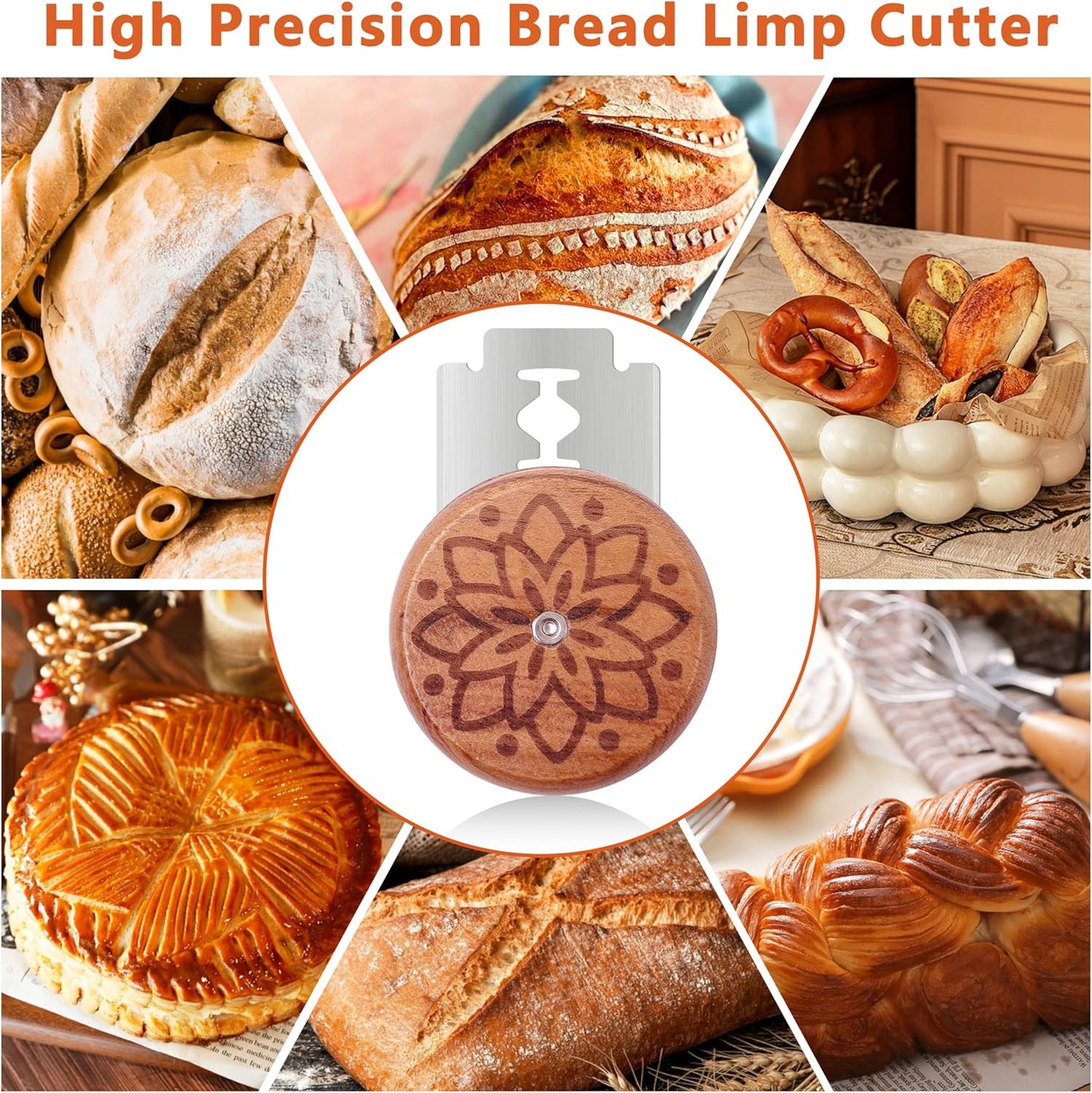 UFO Bread Lame Cutter for Homemade Sourdough,Bread Scorer Tool for Sourdough with 5 Blades and Storage Cover,Slashing Tool Bread Cutting Knife for Artisan Bread and Baguette Makers,Circle