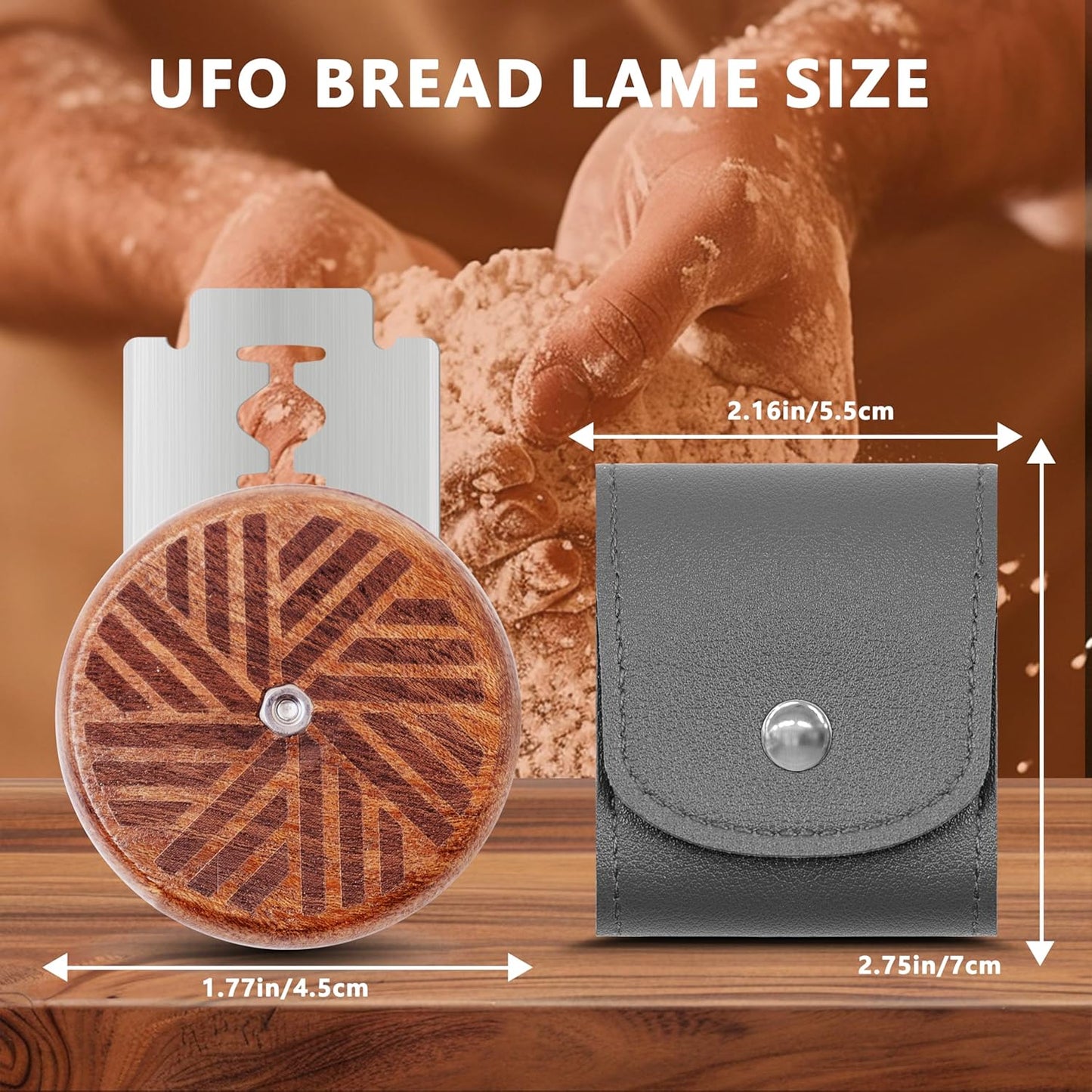 UFO Bread Lame Cutter for Homemade Sourdough,Bread Scorer Tool for Sourdough with 5 Blades and Storage Cover,Slashing Tool Bread Cutting Knife for Artisan Bread and Baguette Makers,Circle