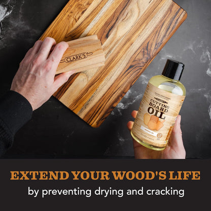 CLARK'S Cutting Board Oil - Coconut Extract Oil for Cutting Board - Made with Fractionated Coconut Oil for Kitchen Countertops, Butcher Blocks, Wooden Bowls and Utensils