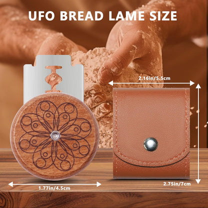 UFO Bread Lame Cutter for Homemade Sourdough,Bread Scorer Tool for Sourdough with 5 Blades and Storage Cover,Slashing Tool Bread Cutting Knife for Artisan Bread and Baguette Makers,Circle