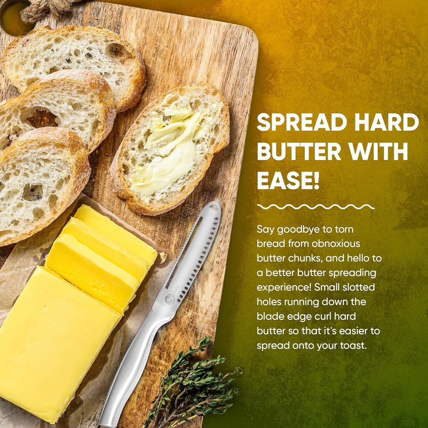 Simple preading Magic Butter Knife Spreader and Curler - Complete Your Kitchen Knives Set, Curl Your Butter with Ease 3 Different Ways