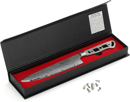 KATSURA Woodworking Project Kit – Gyuto Chef Knife Blank – 8 Inch – 45mm Wide Blade – Japanese Premium AUS 10, 67 Layers Damascus Steel