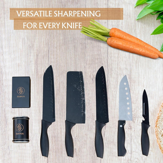 Rolling Knife Sharpener Kit – Diamond Knife Sharpener Roller with 20 Degree Magnetic Angle Guide For Razor Sharp Edges with 2 Grit Discs