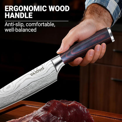 Brisket Knife Meat Carving Knives - 12 Inch Ultra Sharp High Carbon Steel Kitchen Carving Slicing Knife with Ergonomic Wood Handle & Gift Box for Turkey, Meat Cutting, BBQ