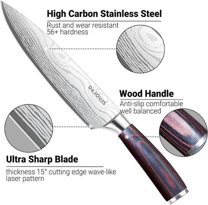 Brisket Knife Meat Carving Knives - 12 Inch Ultra Sharp High Carbon Steel Kitchen Carving Slicing Knife with Ergonomic Wood Handle & Gift Box for Turkey, Meat Cutting, BBQ