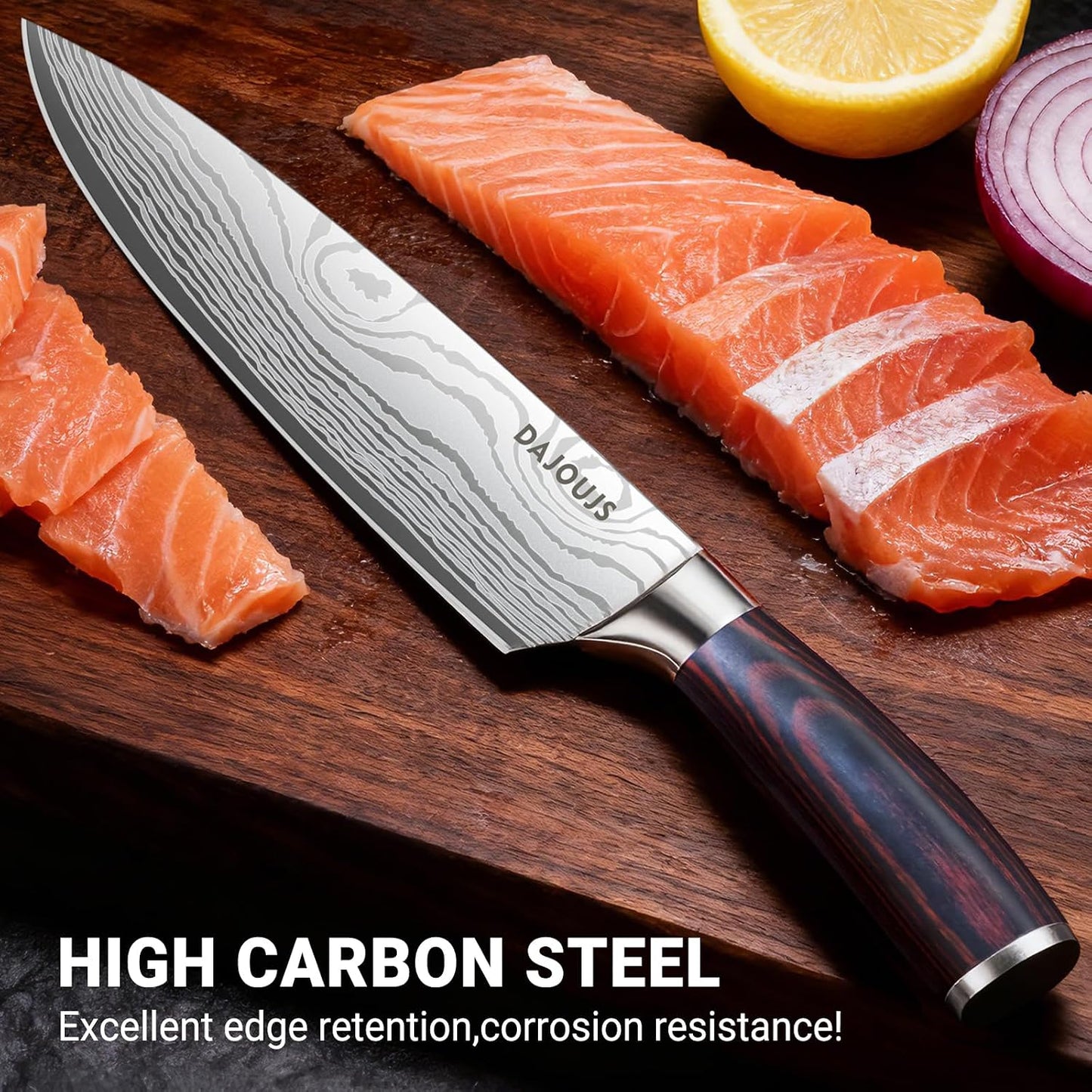 Brisket Knife Meat Carving Knives - 12 Inch Ultra Sharp High Carbon Steel Kitchen Carving Slicing Knife with Ergonomic Wood Handle & Gift Box for Turkey, Meat Cutting, BBQ