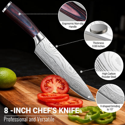 Brisket Knife Meat Carving Knives - 12 Inch Ultra Sharp High Carbon Steel Kitchen Carving Slicing Knife with Ergonomic Wood Handle & Gift Box for Turkey, Meat Cutting, BBQ