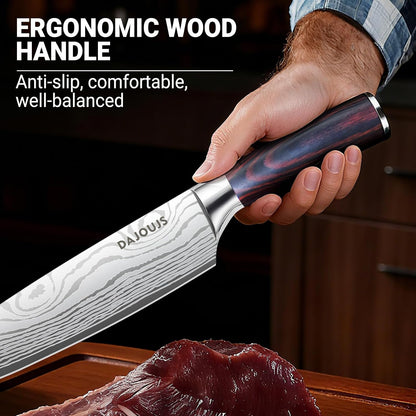 Brisket Knife Meat Carving Knives - 12 Inch Ultra Sharp High Carbon Steel Kitchen Carving Slicing Knife with Ergonomic Wood Handle & Gift Box for Turkey, Meat Cutting, BBQ