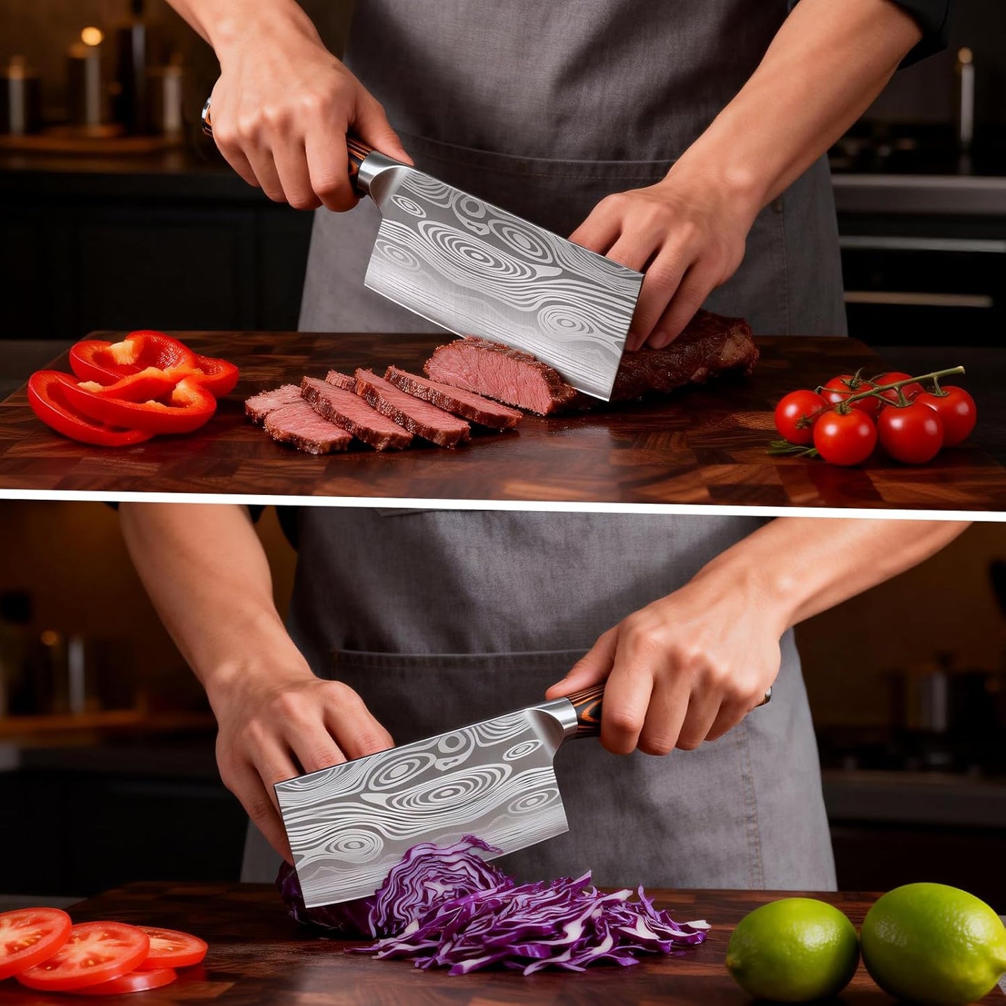 Brisket Knife Meat Carving Knives - 12 Inch Ultra Sharp High Carbon Steel Kitchen Carving Slicing Knife with Ergonomic Wood Handle & Gift Box for Turkey, Meat Cutting, BBQ