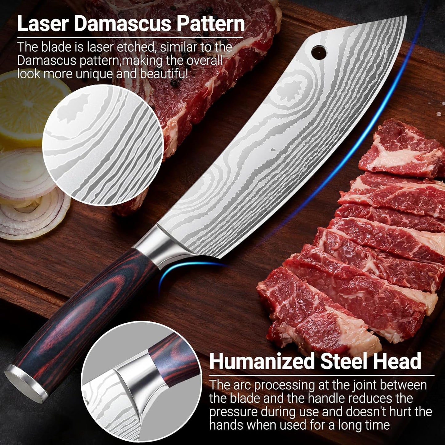 Brisket Knife Meat Carving Knives - 12 Inch Ultra Sharp High Carbon Steel Kitchen Carving Slicing Knife with Ergonomic Wood Handle & Gift Box for Turkey, Meat Cutting, BBQ