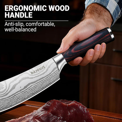 Brisket Knife Meat Carving Knives - 12 Inch Ultra Sharp High Carbon Steel Kitchen Carving Slicing Knife with Ergonomic Wood Handle & Gift Box for Turkey, Meat Cutting, BBQ