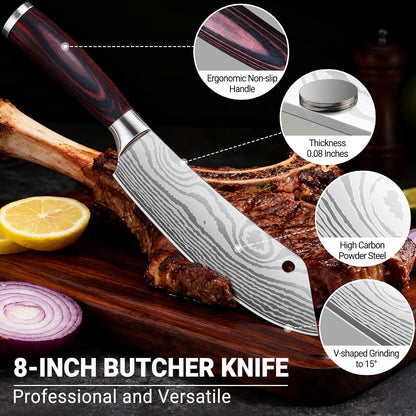 Brisket Knife Meat Carving Knives - 12 Inch Ultra Sharp High Carbon Steel Kitchen Carving Slicing Knife with Ergonomic Wood Handle & Gift Box for Turkey, Meat Cutting, BBQ