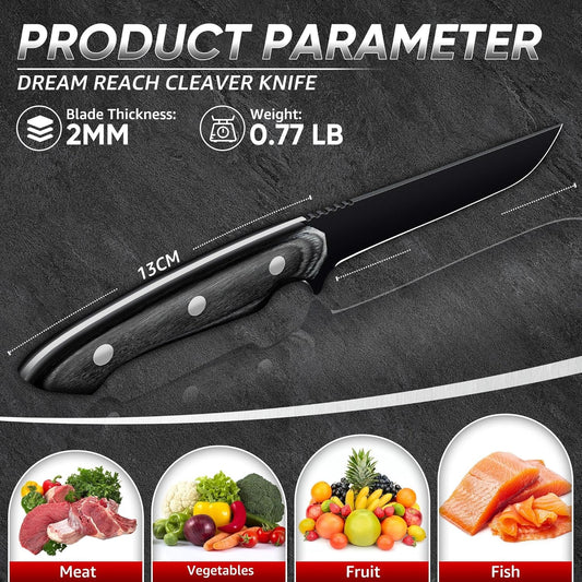 Dream Reach Brisket Carving Knife - Professional Ham Slicing Knife with Full Tang Handle for Kitchen BBQ Birthday Mother Father Gift Idea
